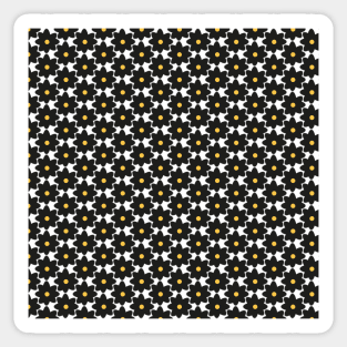 Black and yellow flowers Sticker